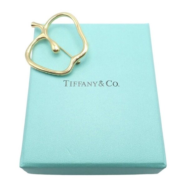 Authentic! Vintage Tiffany & Co Peretti 18k Yellow Gold Large Apple Pin Brooch - Picture 2 of 11